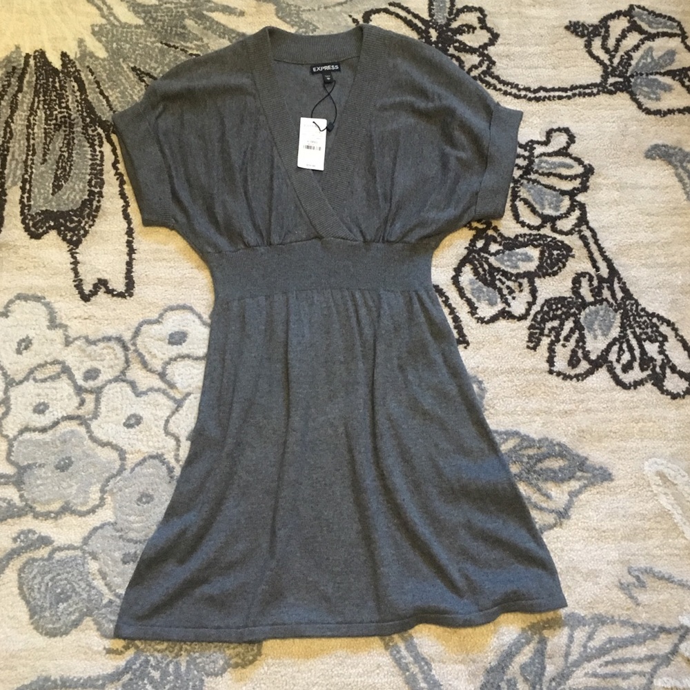 NEW Express Gray Sweater Dress Size xs